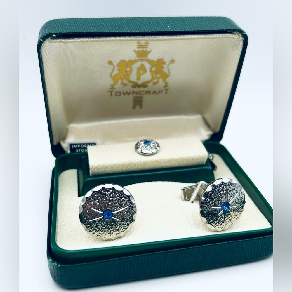 Vintage 1950s Towncraft Cufflinks & Tie Tack Set